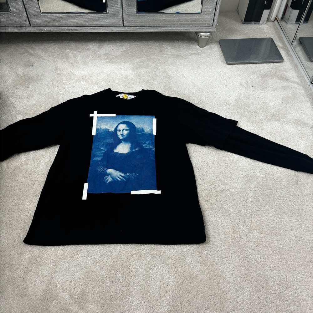 Black Long Sleeve Off-White Mona Lisa Print